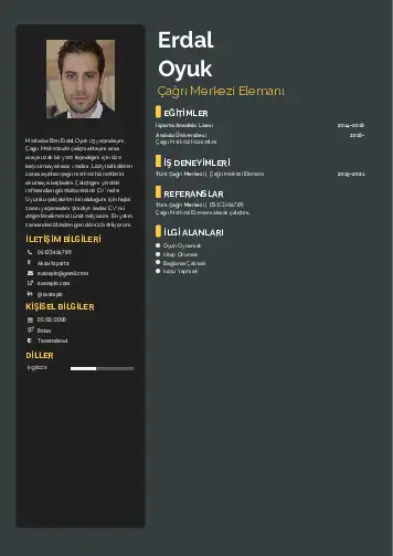 Çağrı Merkezi cv indir